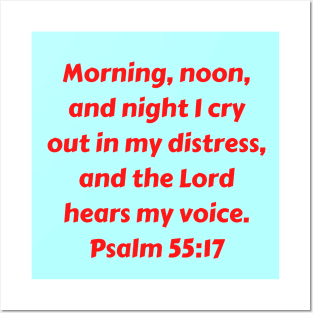 Bible Verse Psalm 55:17 Posters and Art